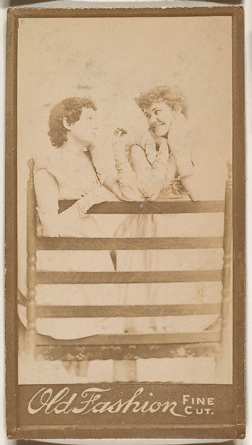 Two actresses, from the Actresses series (N664) promoting Old Fashion Fine Cut Tobacco