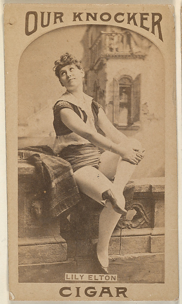 Lily Elton, from the Actresses series (N665) promoting Our Knocker Cigars