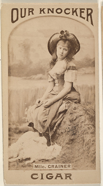 Mlle. Grainer, from the Actresses series (N665) promoting Our Knocker Cigars