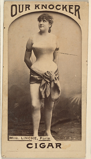 Mlle. Linche, Paris, from the Actresses series (N665) promoting Our Knocker Cigars