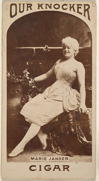 Marie Jansen, from the Actresses series (N665) promoting Our Knocker Cigars
