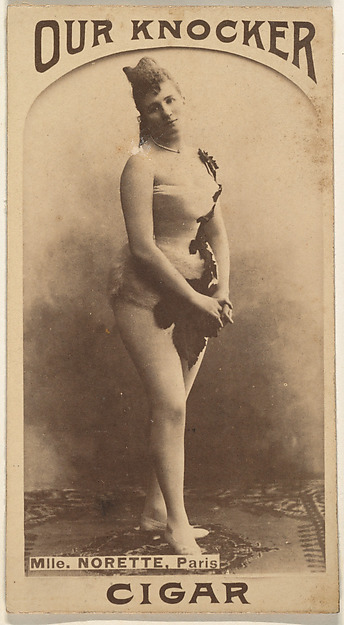 Mlle. Norette, Paris, from the Actresses series (N665) promoting Our Knocker Cigars