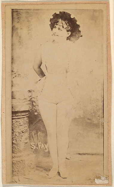 Actress wearing brimmed hat with pompoms, from the Actresses series (N668)