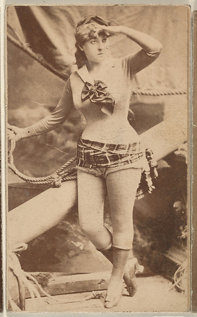 Actress posing with prop ship mast, from the Actresses series (N668)