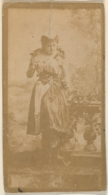 Actress seated on prop balustrade, from the Actresses series (N668)