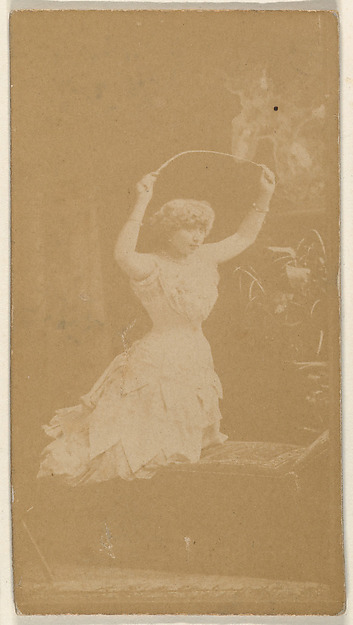 Actress holding riding crop above head, from the Actresses series (N668)