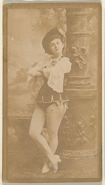 Actress leaning against column, from the Actresses series (N668)