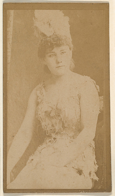 Seated actress wearing feathered hat, from the Actresses series (N668)