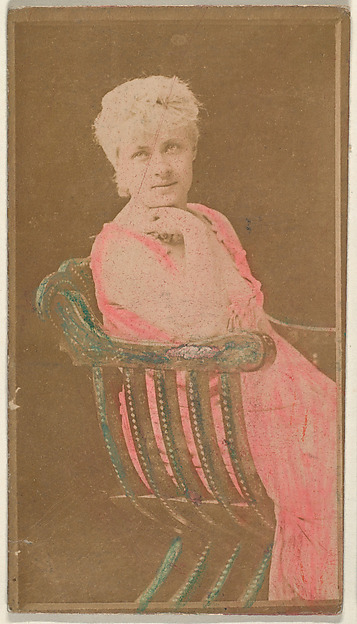 Seated actress with chin resting on hand, from the Actresses series (N668)