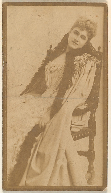 Actress seated in straight-backed chair, from the Actresses series (N668)