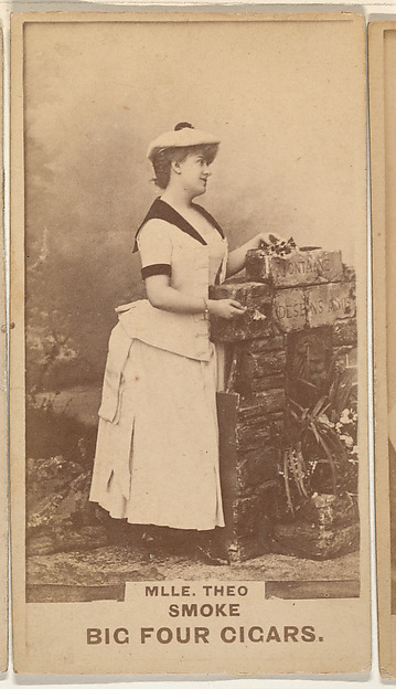 Mlle. Theo, from the Actresses series (N669) promoting Big Four Cigars