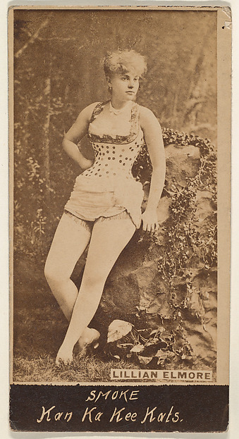 Lillian Elmore, from the Actresses series (N675), promoting Kan Ka Kee Kats