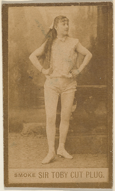 Actress standing with hands on hips, from the series Actresses (N673), promoting Sir Toby Cut Plug