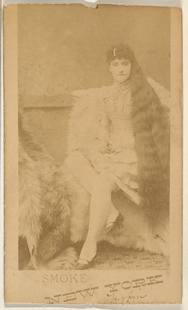 Actress with knee-length hair, from the series Actresses (N674), promoting New York Dandies