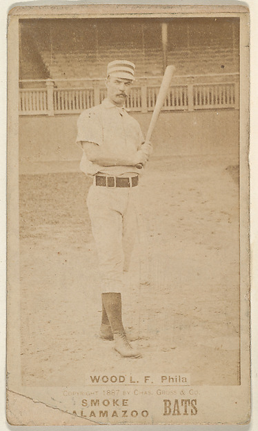 Wood, Left Field, Philadelphia, from the Kalamazoo Bats series (N690) issued by Chas. Gross & Co. to promote Kalamazoo Bats
