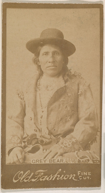 Grey Bear, from the Indian Chiefs series (N681) promoting Old Fashion Fine Cut Tobacco