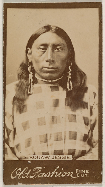 Squaw Jessie, from the Indian Chiefs series (N681) promoting Old Fashion Fine Cut Tobacco