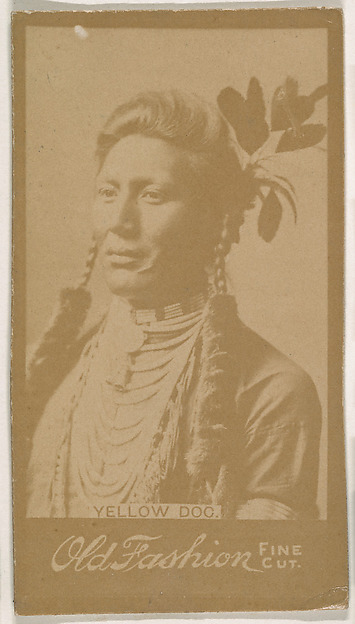 Yellow Dog, from the Indian Chiefs series (N681) promoting Old Fashion Fine Cut Tobacco