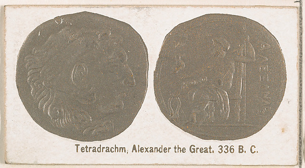 Tetradrachm, Alexander the Great, 336 B.C., from the Ancient Coins series (N180) issued by Wm. S. Kimball & Co.
