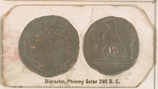 Didrachm Ptolemy Sotaer, 285 B.C., from the Ancient Coins series (N180) issued by Wm. S. Kimball & Co.