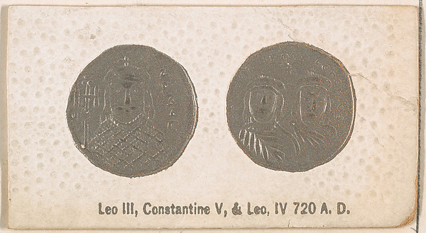 Leo III, Constantine V, and Leo IV, 720 A.D., from the Ancient Coins series (N180) issued by Wm. S. Kimball & Co.