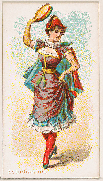 Estudiantina Dancer, from the Dancing Women series (N186) issued by Wm. S. Kimball & Co.
