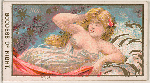 Nox, Goddess of the Night, from the Goddesses of the Greeks and Romans series (N188) issued by Wm. S. Kimball & Co.