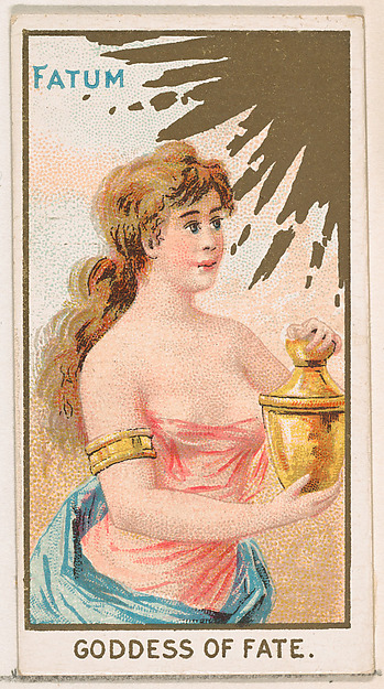 Fatum, Goddess of Fate, from the Goddesses of the Greeks and Romans series (N188) issued by Wm. S. Kimball & Co.