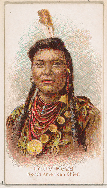 Little Head, North American Chief, from the Savage and Semi-Barbarous Chiefs and Rulers series (N189) issued by Wm. S. Kimball & Co.