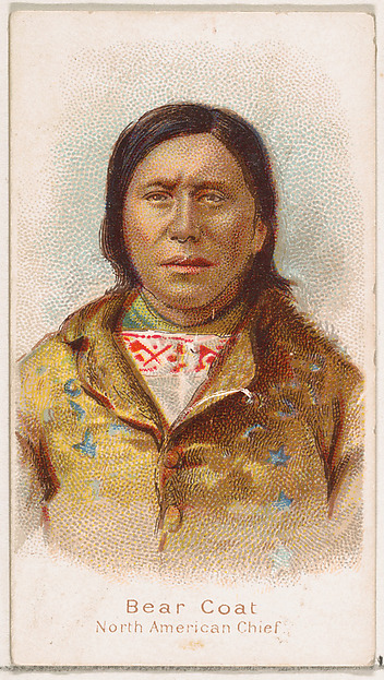 Bear Coat, North American Chief, from the Savage and Semi-Barbarous Chiefs and Rulers series (N189) issued by Wm. S. Kimball & Co.