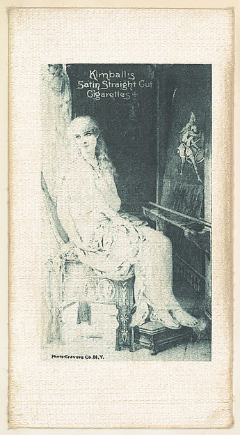 Seated woman (on white silk), from the Girl Art Subjects series (N193) issued by Wm. S. Kimball & Co.