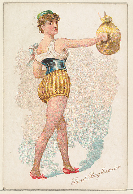 Sand Bag Exercise, from the Pretty Athletes series (N196) issued by Wm. S. Kimball & Co.