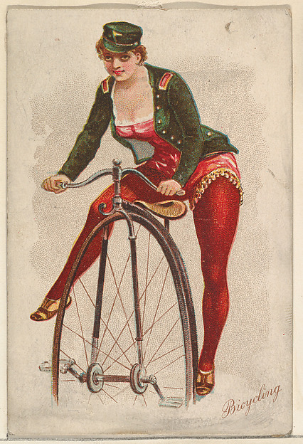 Bicycling, from the Pretty Athletes series (N196) issued by Wm. S. Kimball & Co.