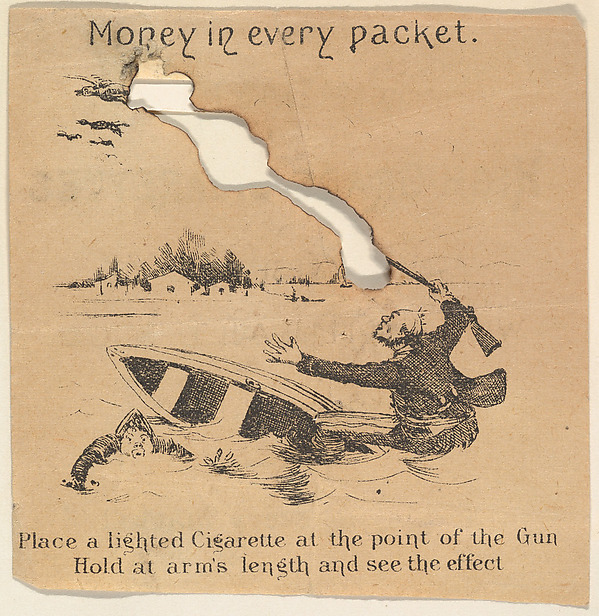 Man with rifle in row boat, from the Comic Powder Novelties series (N200) issued by Wm. S. Kimball & Co. by William S. Kimball & Company, The Metropolitan Museum of Art