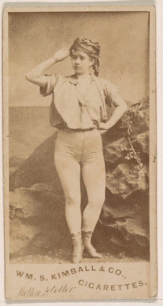 Saluting actress, from the Actresses series (N203) issued by Wm. S. Kimball & Co.
