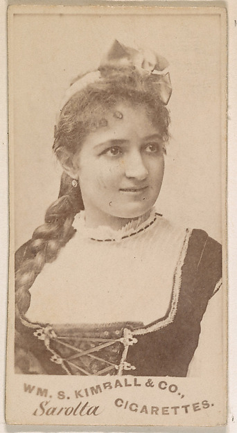 Miss Sarotta, from the Actresses series (N203) issued by Wm. S. Kimball & Co.