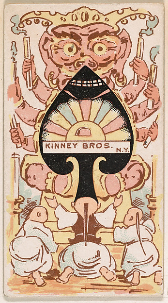 Ace of Spades, from Harlequin Cards, 2nd Series (N220) issued by Kinney Bros. by Kinney Brothers Tobacco Company, The Metropolitan Museum of Art