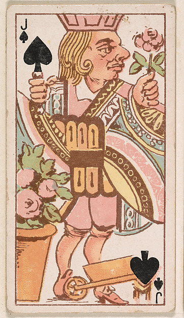 Jack of Spades, from Harlequin Cards, 2nd Series (N220) issued by Kinney Bros.