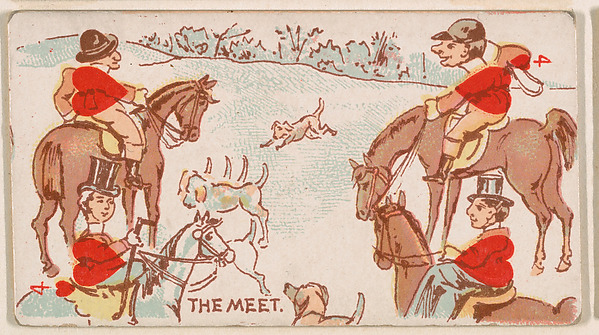 Four of Hearts, The Meet, from Harlequin Cards, 2nd Series (N220) issued by Kinney Bros. by Kinney Brothers Tobacco Company, The Metropolitan Museum of Art