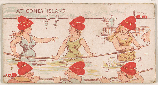 Six of Hearts, At Coney Island, from Harlequin Cards, 2nd Series (N220) issued by Kinney Bros. by Kinney Brothers Tobacco Company, The Metropolitan Museum of Art