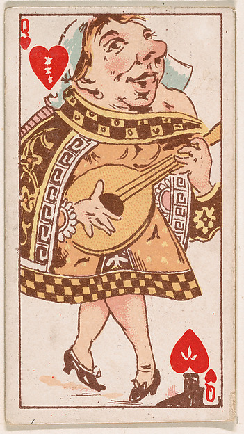 Queen of Hearts, from Harlequin Cards, 2nd Series (N220) issued by Kinney Bros.