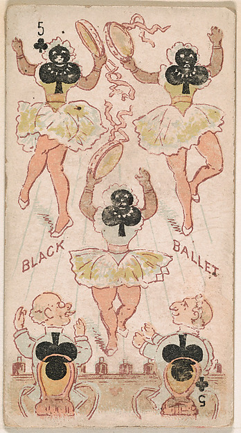Five of Clubs, Black Ballet, from Harlequin Cards, 2nd Series (N220) issued by Kinney Bros. by Kinney Brothers Tobacco Company, The Metropolitan Museum of Art