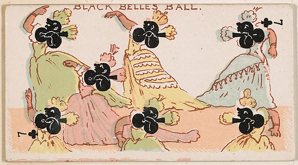 Seven of Clubs, Black Belles Ball, from Harlequin Cards, 2nd Series (N220) issued by Kinney Bros. by Kinney Brothers Tobacco Company, The Metropolitan Museum of Art