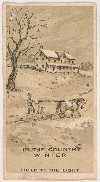 In the Country Winter, from the Magic Changing Cards series (N223) issued by Kinney Tobacco Company
