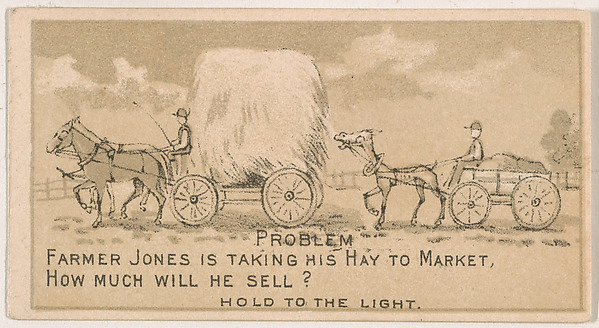Problem, from the Magic Changing Cards series (N223) issued by Kinney Tobacco Company by Kinney Brothers Tobacco Company, The Metropolitan Museum of Art