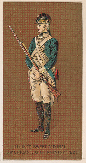 American Light Infantry, 1782, from the Military Series (N224) issued by Kinney Tobacco Company to promote Sweet Caporal Cigarettes