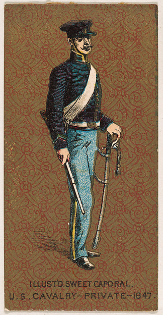 Private, Cavalry, United States Army, 1847, from the Military Series (N224) issued by Kinney Tobacco Company to promote Sweet Caporal Cigarettes