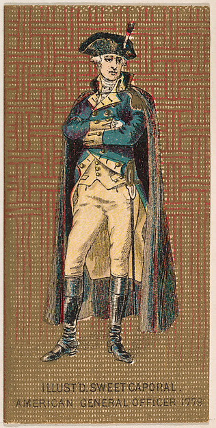 American General Officer, 1779, from the Military Series (N224) issued by Kinney Tobacco Company to promote Sweet Caporal Cigarettes
