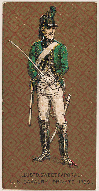 Private, Cavalry, United States Army, 1799, from the Military Series (N224) issued by Kinney Tobacco Company to promote Sweet Caporal Cigarettes