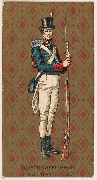 Infantry, United States Army, 1810, from the Military Series (N224) issued by Kinney Tobacco Company to promote Sweet Caporal Cigarettes